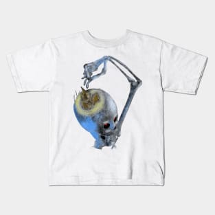 Skeleton feeds chicks color version Kids T-Shirt
